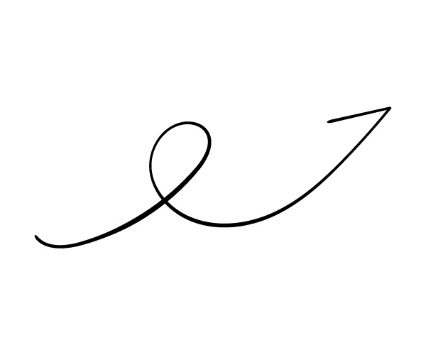 ペンで書いた手書きの矢印イラスト　モノクロ