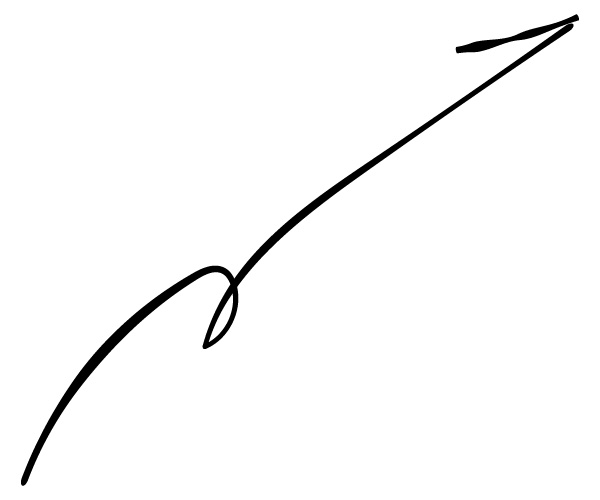 ペンで書いた手書きの矢印イラスト　モノクロ
